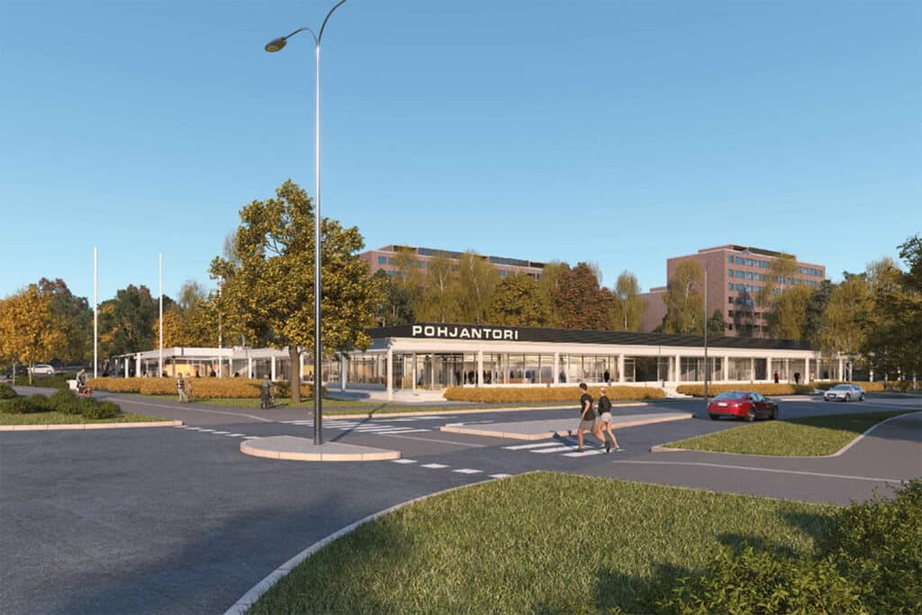 Pohjantori julkisivu havainnekuvassa